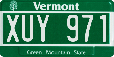 VT license plate XUY971