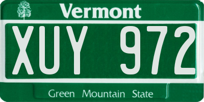 VT license plate XUY972