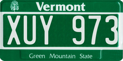 VT license plate XUY973