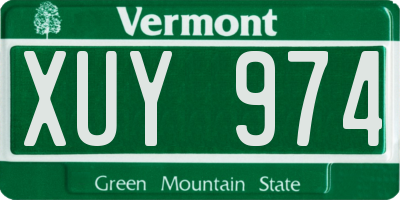 VT license plate XUY974
