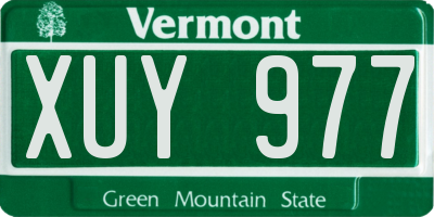 VT license plate XUY977