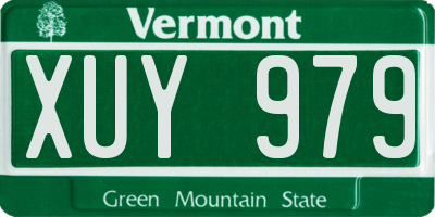 VT license plate XUY979