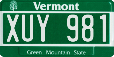 VT license plate XUY981