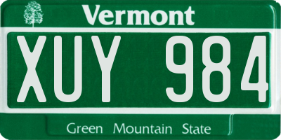 VT license plate XUY984