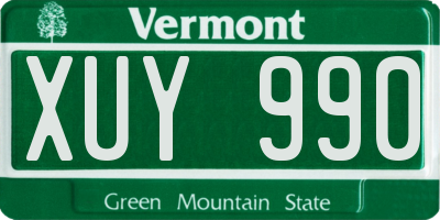 VT license plate XUY990