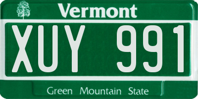 VT license plate XUY991