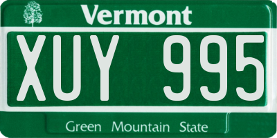 VT license plate XUY995