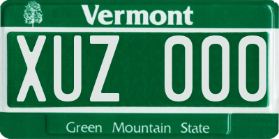 VT license plate XUZ000