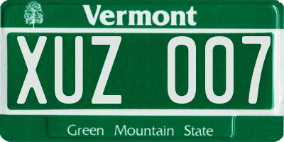 VT license plate XUZ007