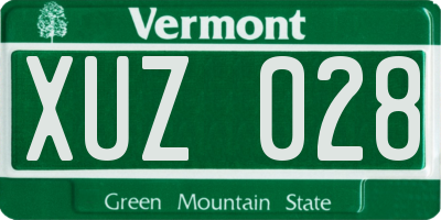 VT license plate XUZ028