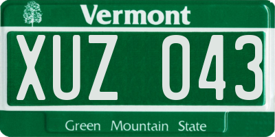 VT license plate XUZ043