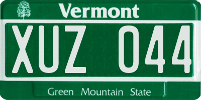 VT license plate XUZ044