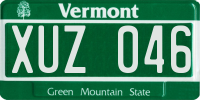 VT license plate XUZ046