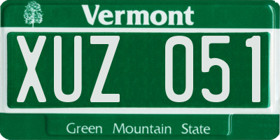 VT license plate XUZ051