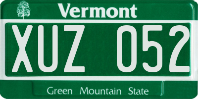 VT license plate XUZ052
