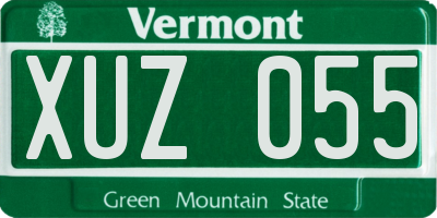 VT license plate XUZ055