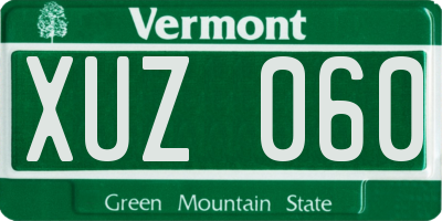 VT license plate XUZ060