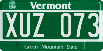 VT license plate XUZ073
