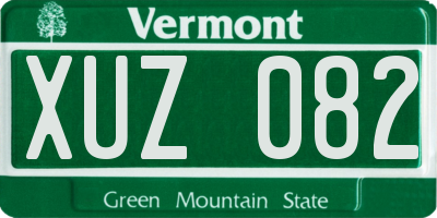VT license plate XUZ082