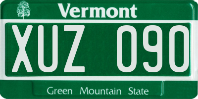 VT license plate XUZ090