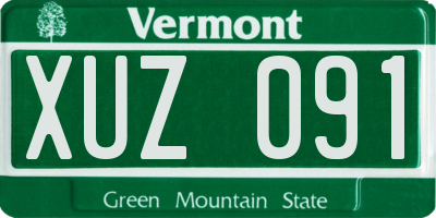 VT license plate XUZ091