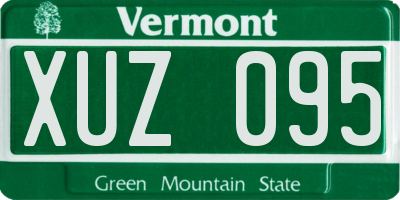 VT license plate XUZ095