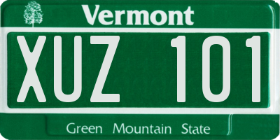 VT license plate XUZ101