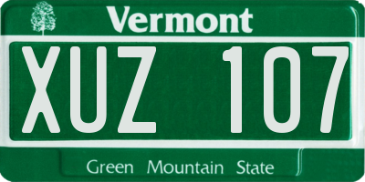 VT license plate XUZ107