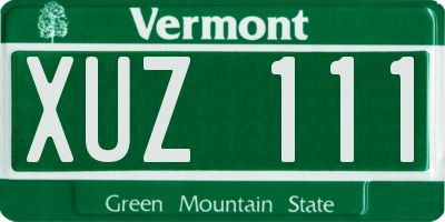 VT license plate XUZ111