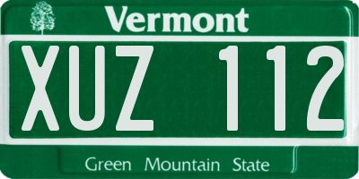 VT license plate XUZ112