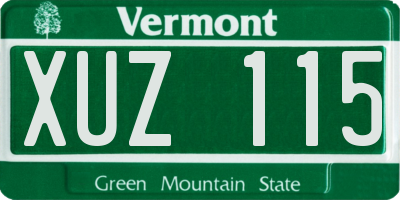VT license plate XUZ115