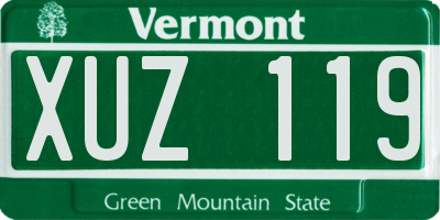 VT license plate XUZ119