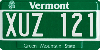 VT license plate XUZ121