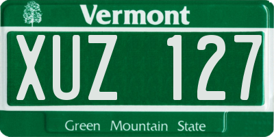 VT license plate XUZ127