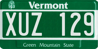 VT license plate XUZ129