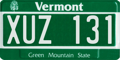 VT license plate XUZ131