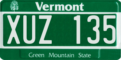 VT license plate XUZ135
