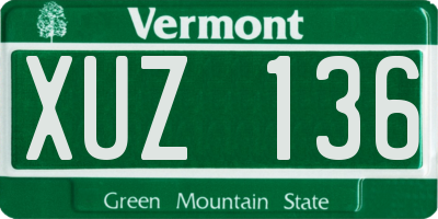 VT license plate XUZ136