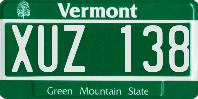 VT license plate XUZ138