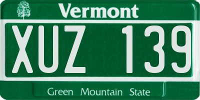 VT license plate XUZ139