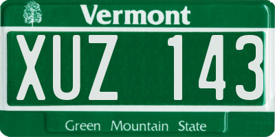 VT license plate XUZ143