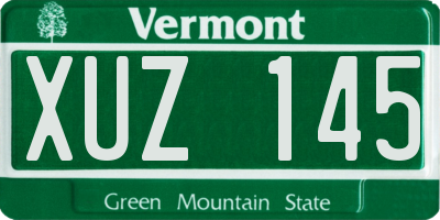VT license plate XUZ145