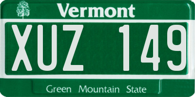 VT license plate XUZ149