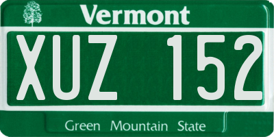 VT license plate XUZ152