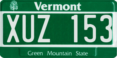 VT license plate XUZ153