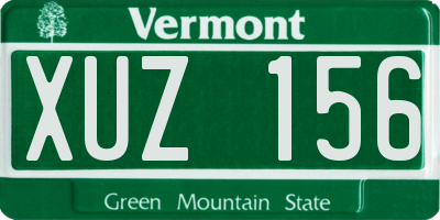 VT license plate XUZ156