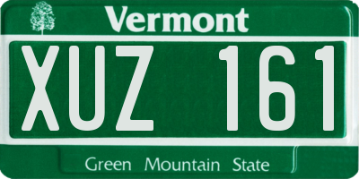 VT license plate XUZ161