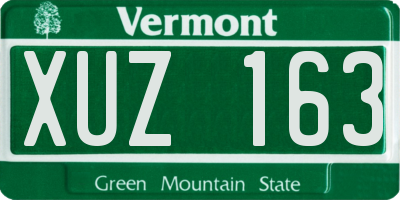 VT license plate XUZ163