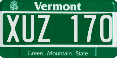 VT license plate XUZ170