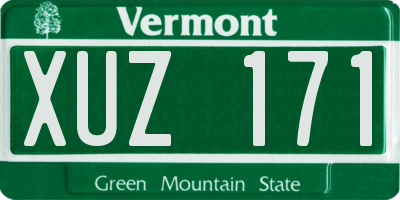 VT license plate XUZ171